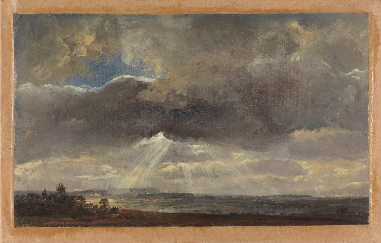 Pilviä ja auringonsäteitä Windbergin yllä Dresdenin lähellä tekijältä Johan Christian Dahl