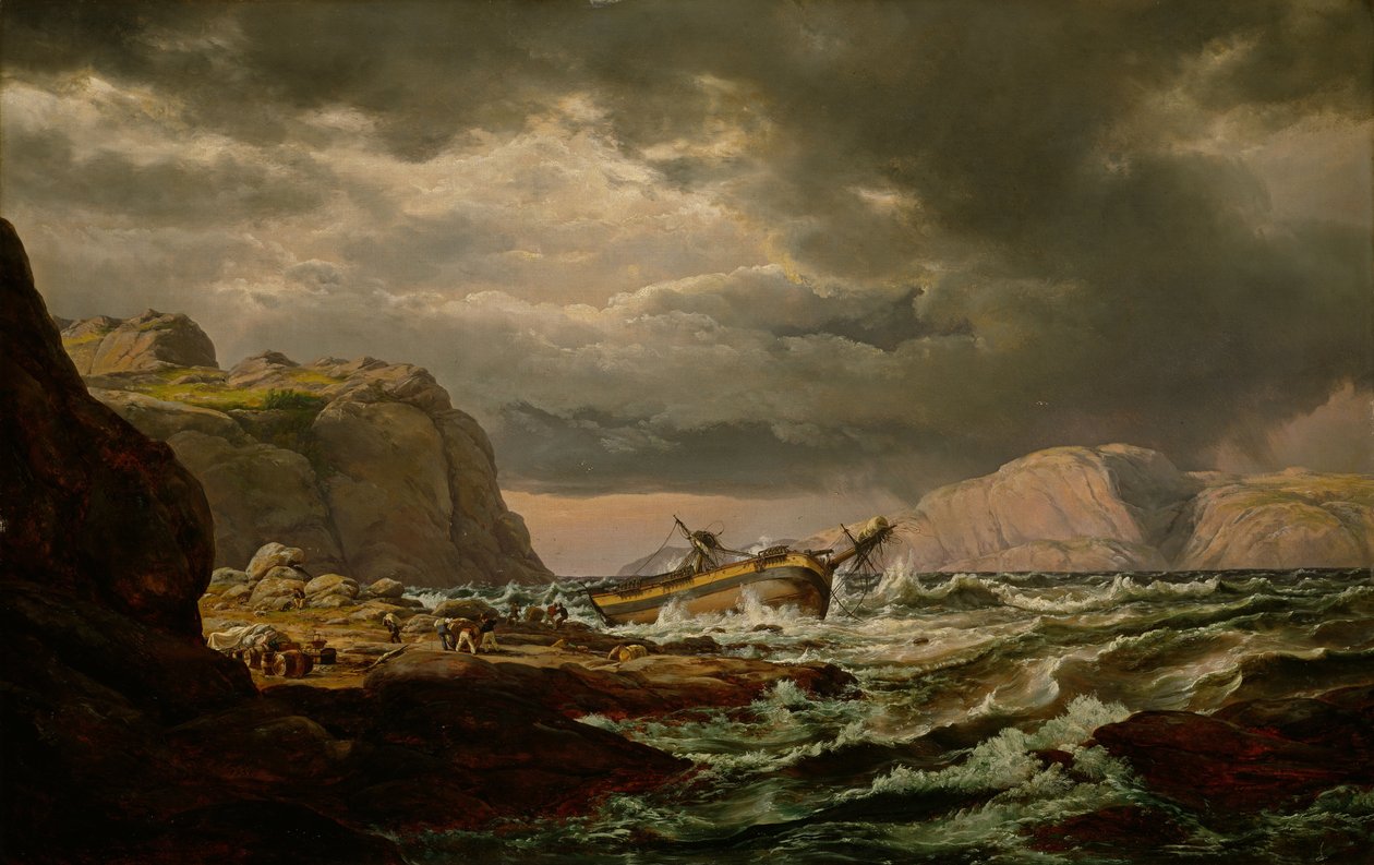 Haaksirikko Norjan rannikolla tekijältä Johan Christian Dahl