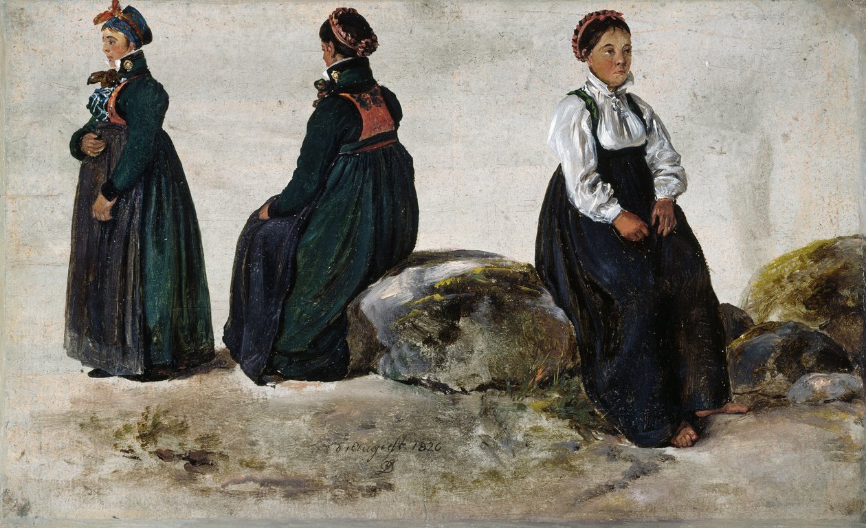 Naisen puvututkimukset Lusterin kyltistä tekijältä Johan Christian Dahl