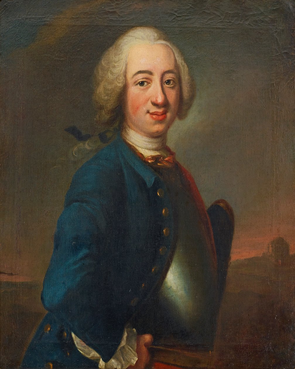 Johan Henrik Scheffel (1690-1781). Nuoren upseerin muotokuva tekijältä Johan Henrik Scheffel
