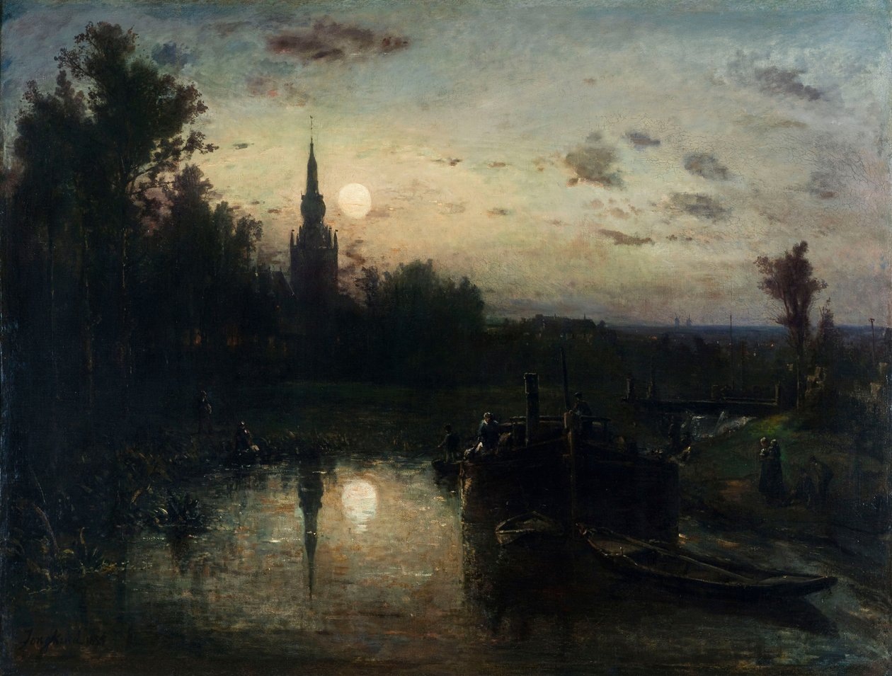 Clair de lune ja Overschie tekijältä Johan Barthold Jongkind