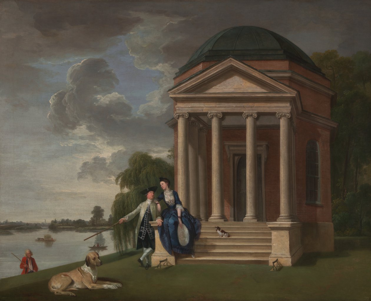David Garrick ja hänen vaimonsa Shakespearen temppelissä Hamptonissa tekijältä Johan Joseph Zoffany