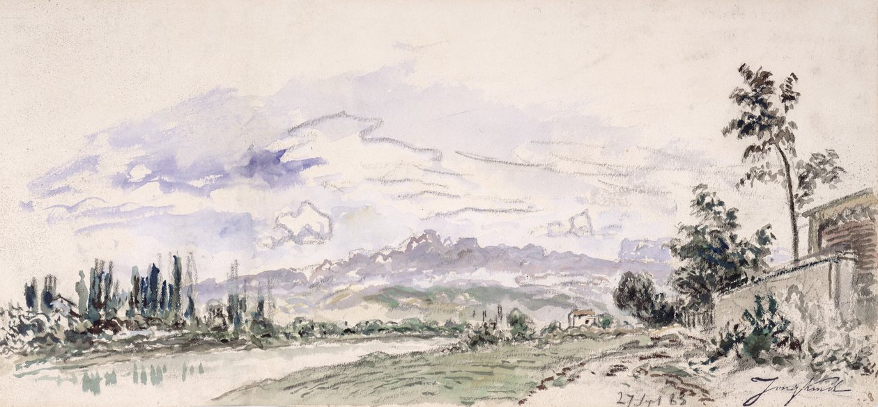 The Banks of the Isere, 27. syyskuuta 1863 tekijältä Johan Barthold Jongkind