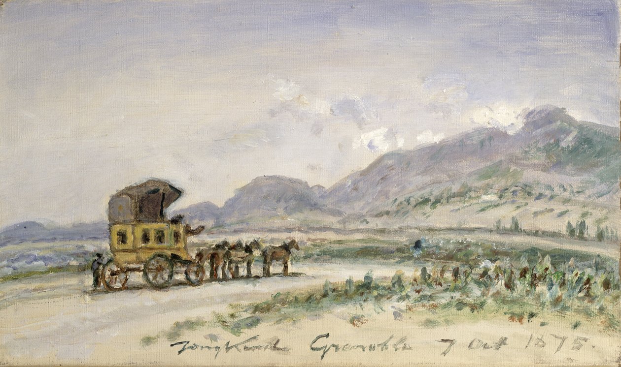 Diligence Grenoblesta Sassenageen, 7. lokakuuta 1875. tekijältä Johan Barthold Jongkind