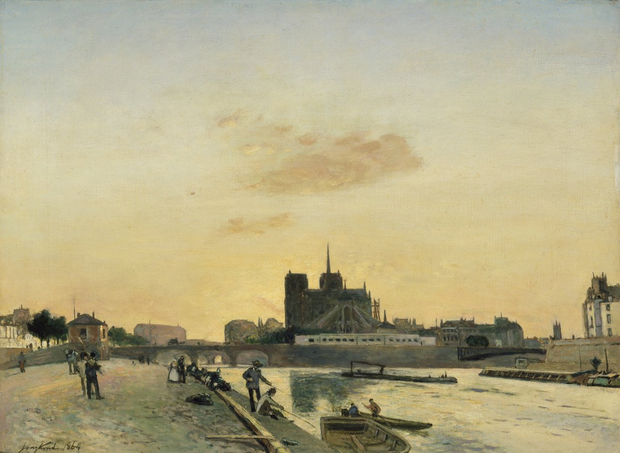 Näkymä Notre Damelle, Pariisi, 1864 tekijältä Johan Barthold Jongkind