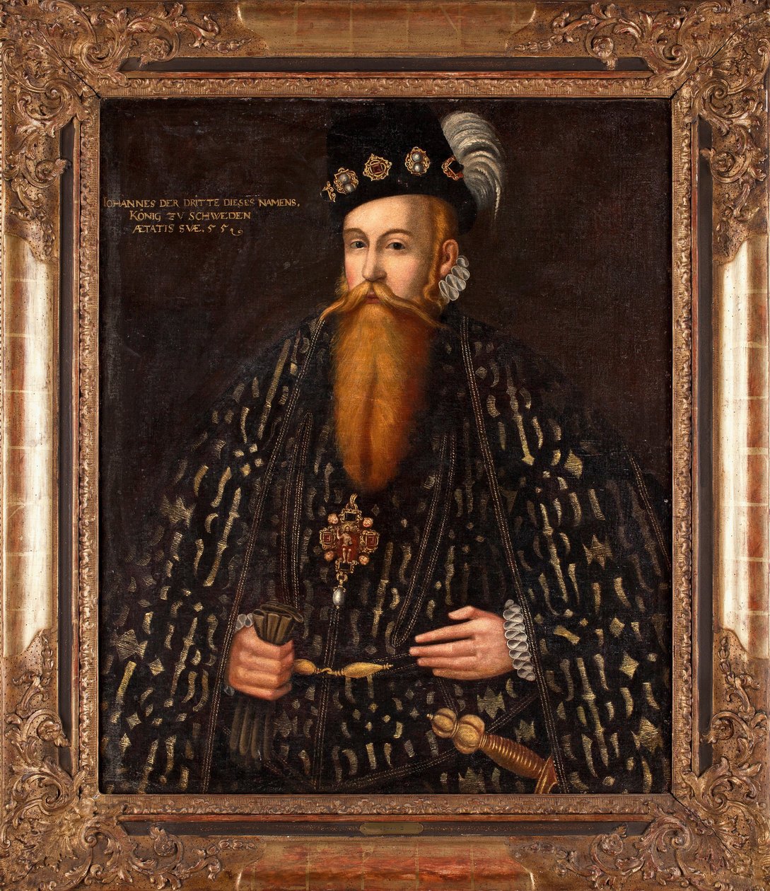 Ruotsin kuningas Johannes III (1537-1592) - Johan Baptista van Utherin (Utter) maalaus (toimii 1562-1597), öljy kankaalle (101x83 cm) tekijältä Johan Baptista van (active 1562 1597) Uther