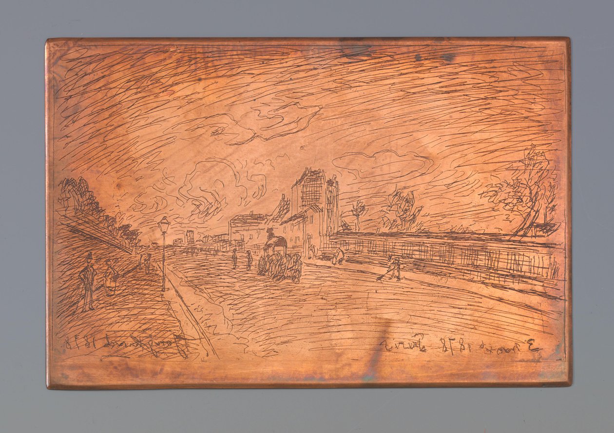 Poistumassa Cochinin talosta tekijältä Johan Barthold Jongkind (signed by artist)