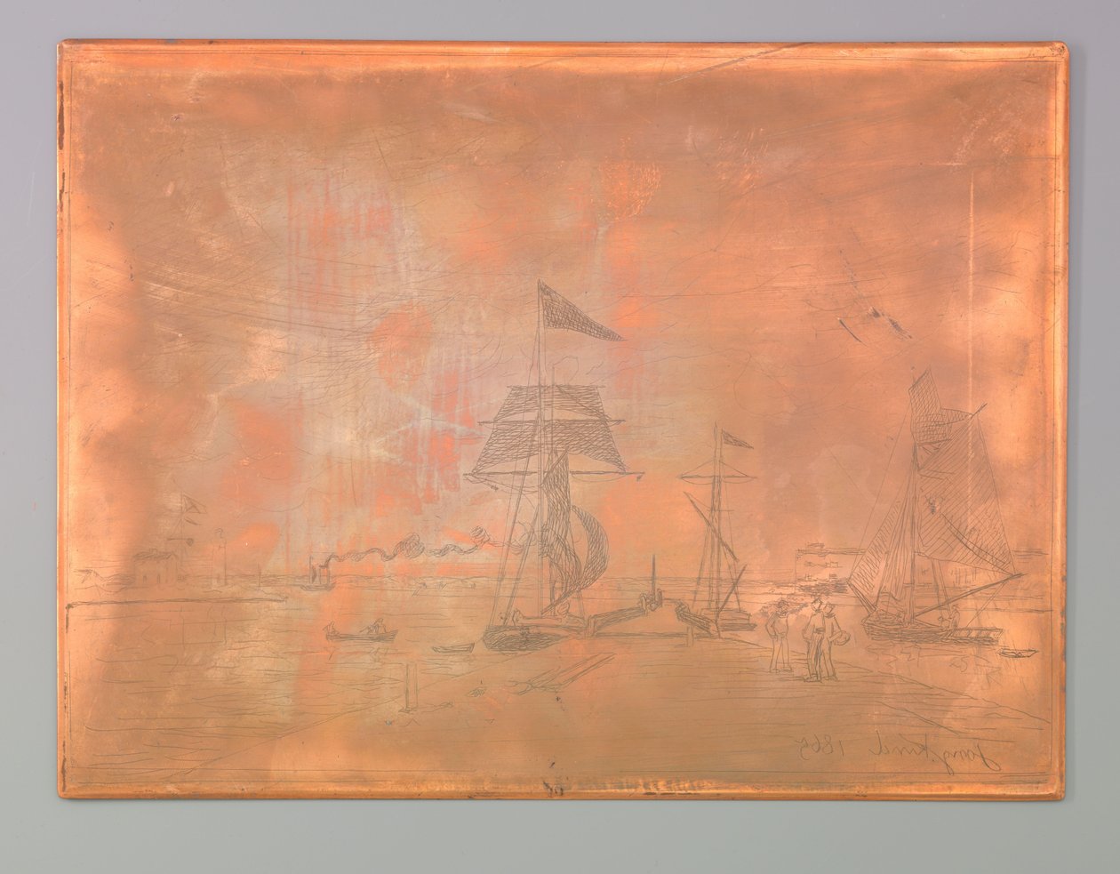 Laituri Honfleurin satamassa tekijältä Johan Barthold Jongkind (signed by artist)