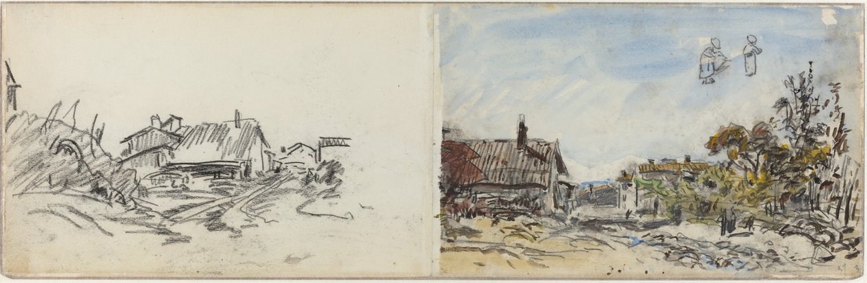 Kylä lähellä Brezinsiä, 1880-luku. tekijältä Johan Barthold Jongkind