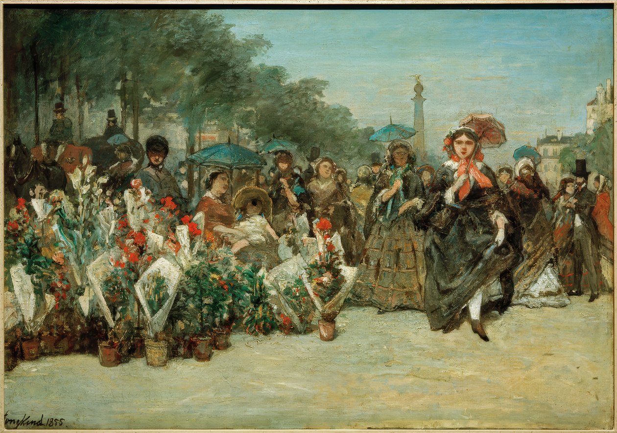 Blumenmarkt auf dem dem Boulevard Richard – Lenoir tekijältä Johan Barthold Jongkind