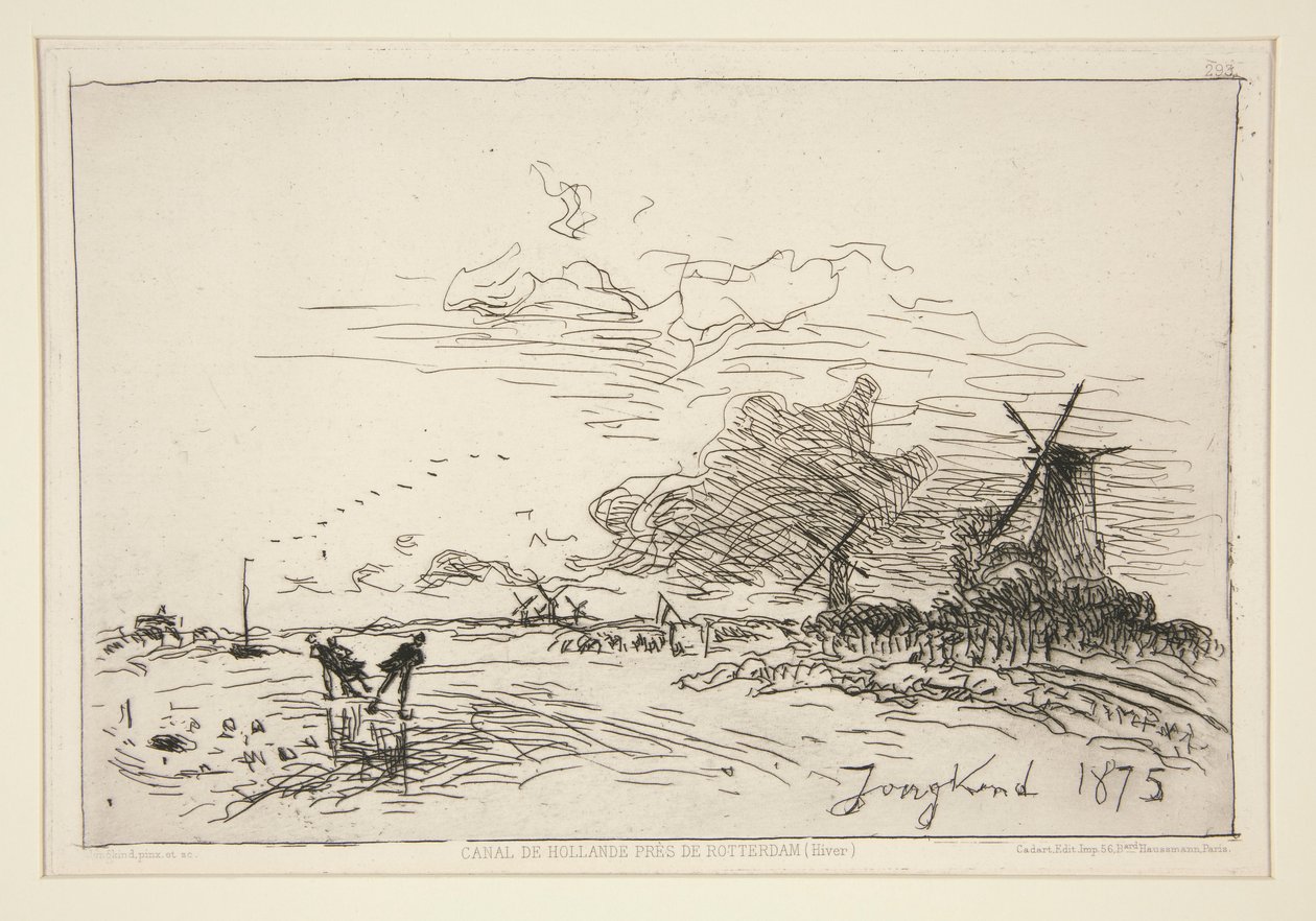 Canal de Hollande, pr?s de Rotterdam (Hiver) [Hollannin kanava, lähellä Rotterdamia (talvi)] tekijältä Johan Barthold Jongkind