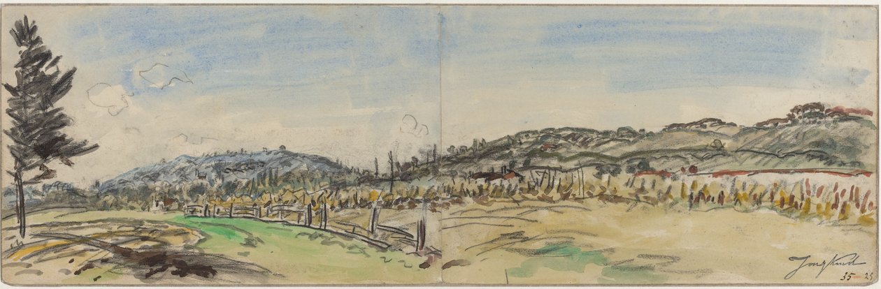 Maaseutu lähellä Brezinsiä, Grenoblen ja Viennen välissä, 1880-luku. tekijältä Johan Barthold Jongkind
