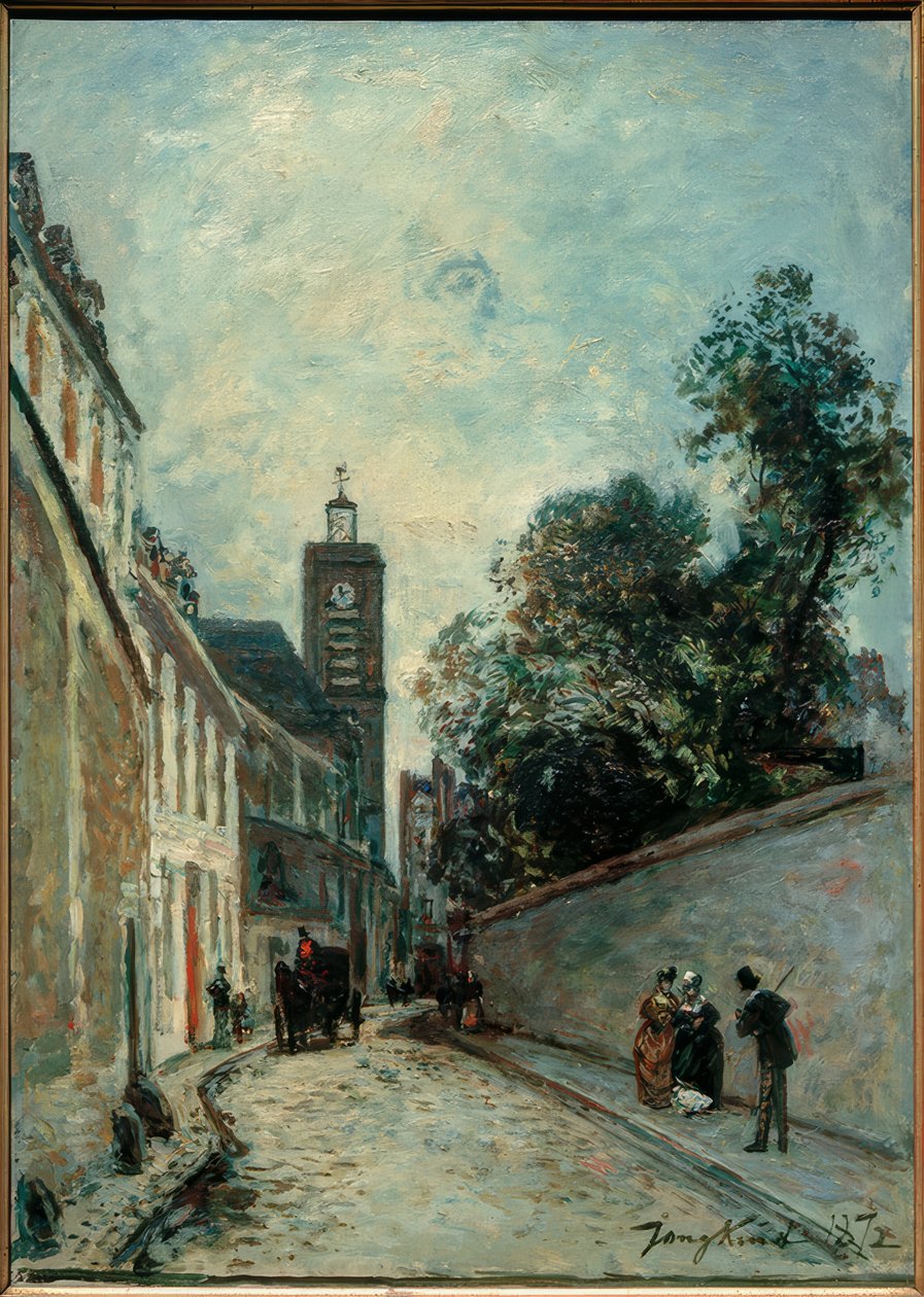Die Rue de l’Abbé-de-l’Épée und die Kirche Saint-Jacques du tekijältä Johan Barthold Jongkind