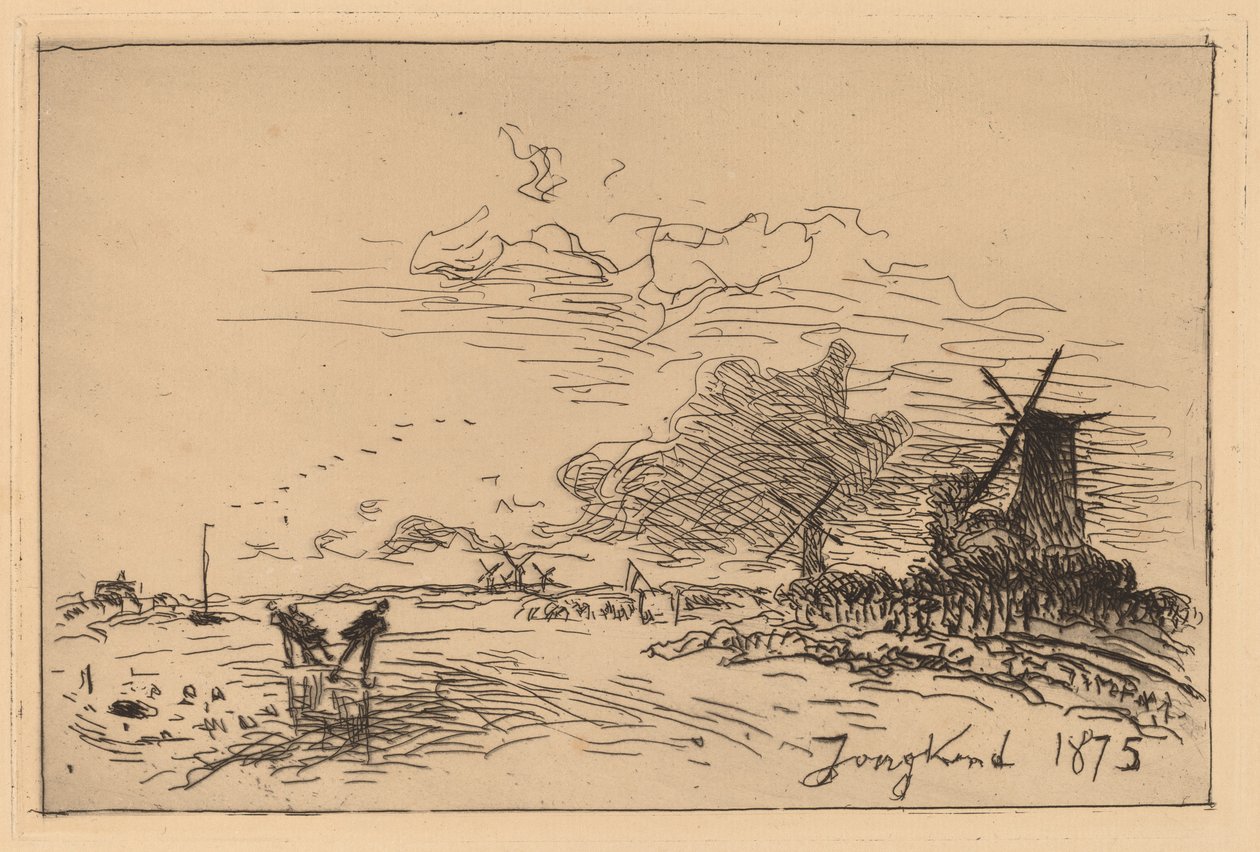 Hollannin kanava, lähellä Rotterdamia (Canal de Hollande, pres de Rotterdam (Hiver)) tekijältä Johan Barthold Jongkind