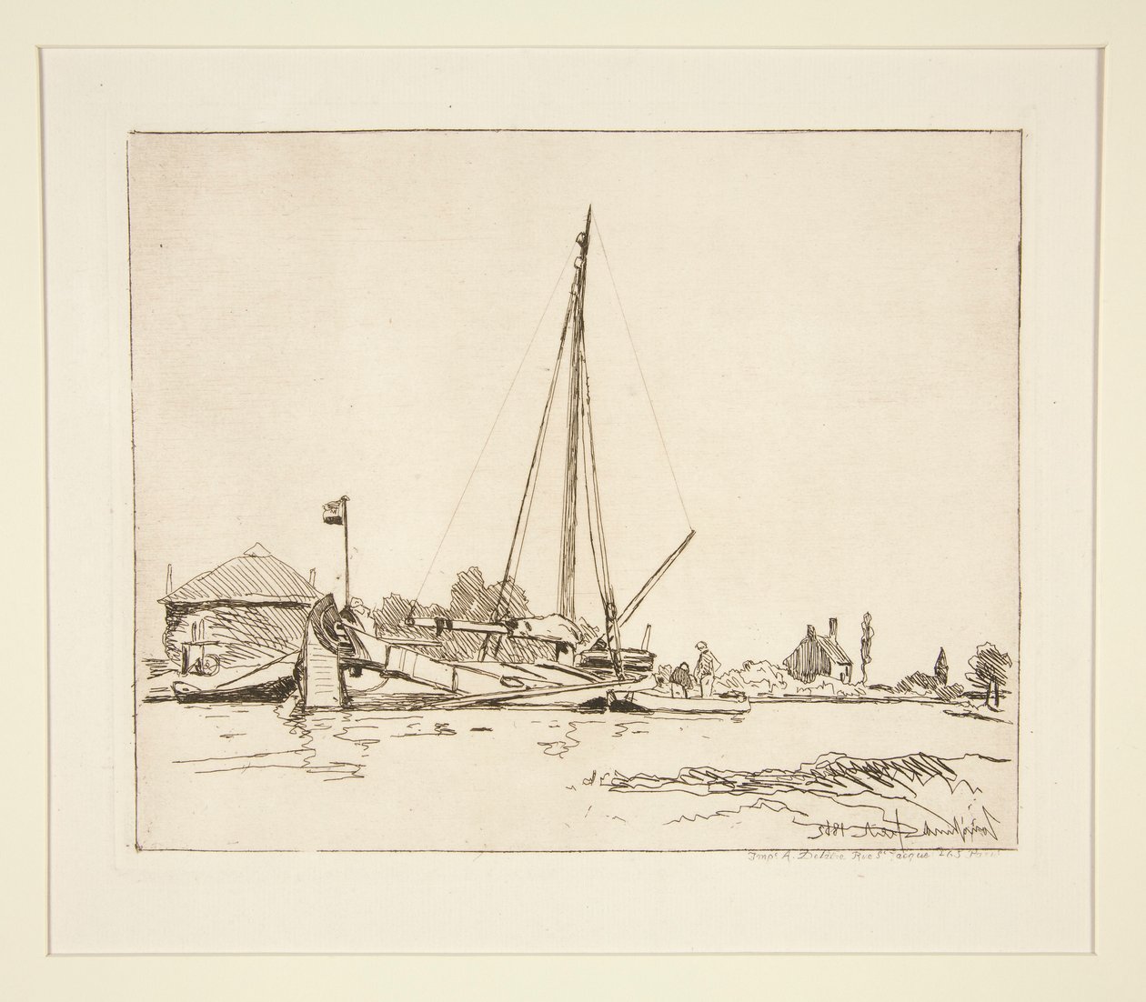 La Barque amar?e (Moored Boat) tekijältä Johan Barthold Jongkind