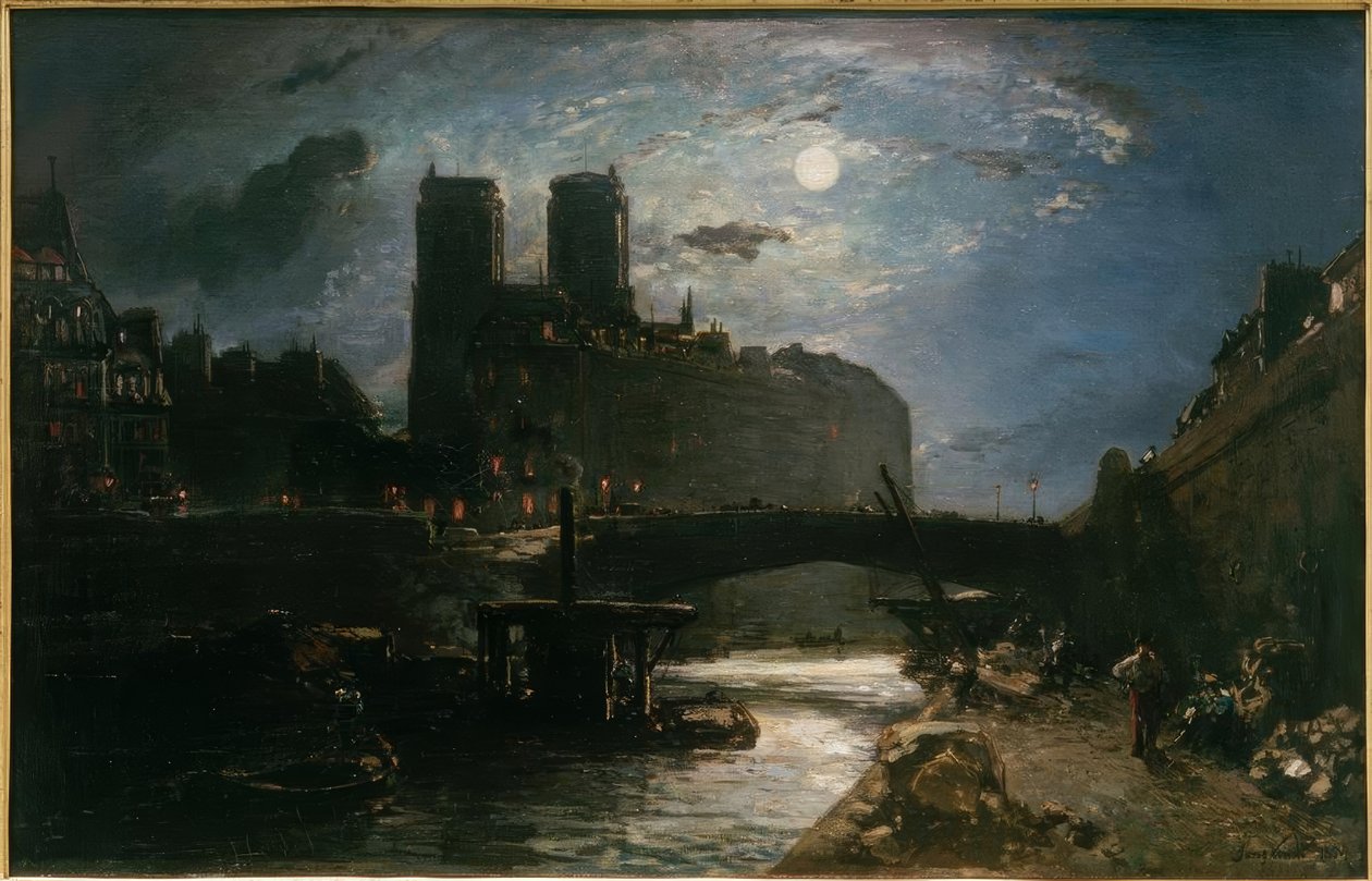 Notredame de Paris kuunvalossa tekijältä Johan Barthold Jongkind