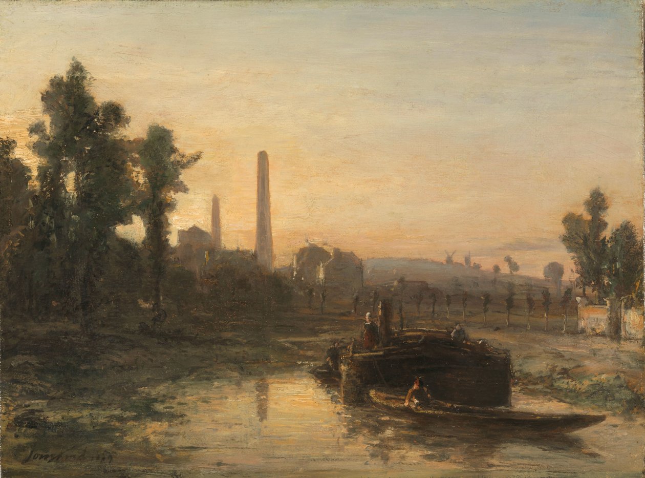 River View Ranskassa, mahdollisesti lähellä Pontoisea tekijältä Johan Barthold Jongkind