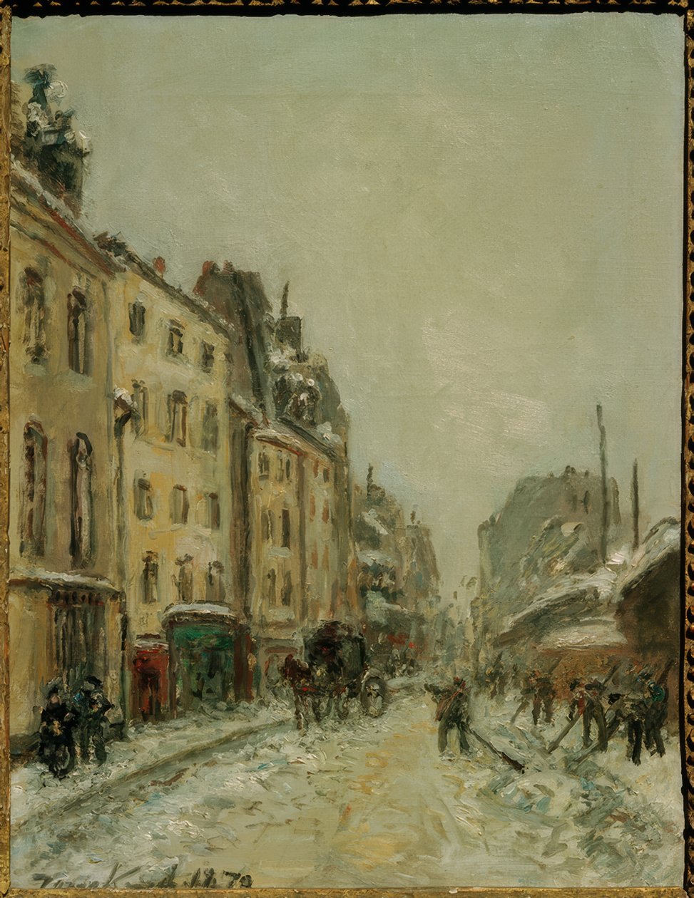 Rue du Faubourg Saint-Jacques, Schneeschaufler tekijältä Johan Barthold Jongkind
