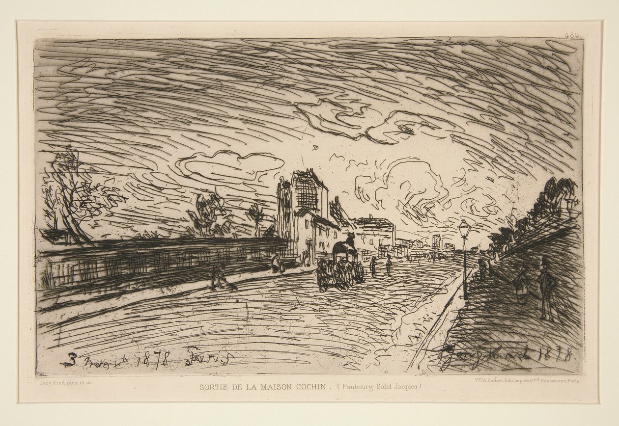 Uloskäynti Cochin Housesta (Faubourg Saint-Jacques) tekijältä Johan Barthold Jongkind