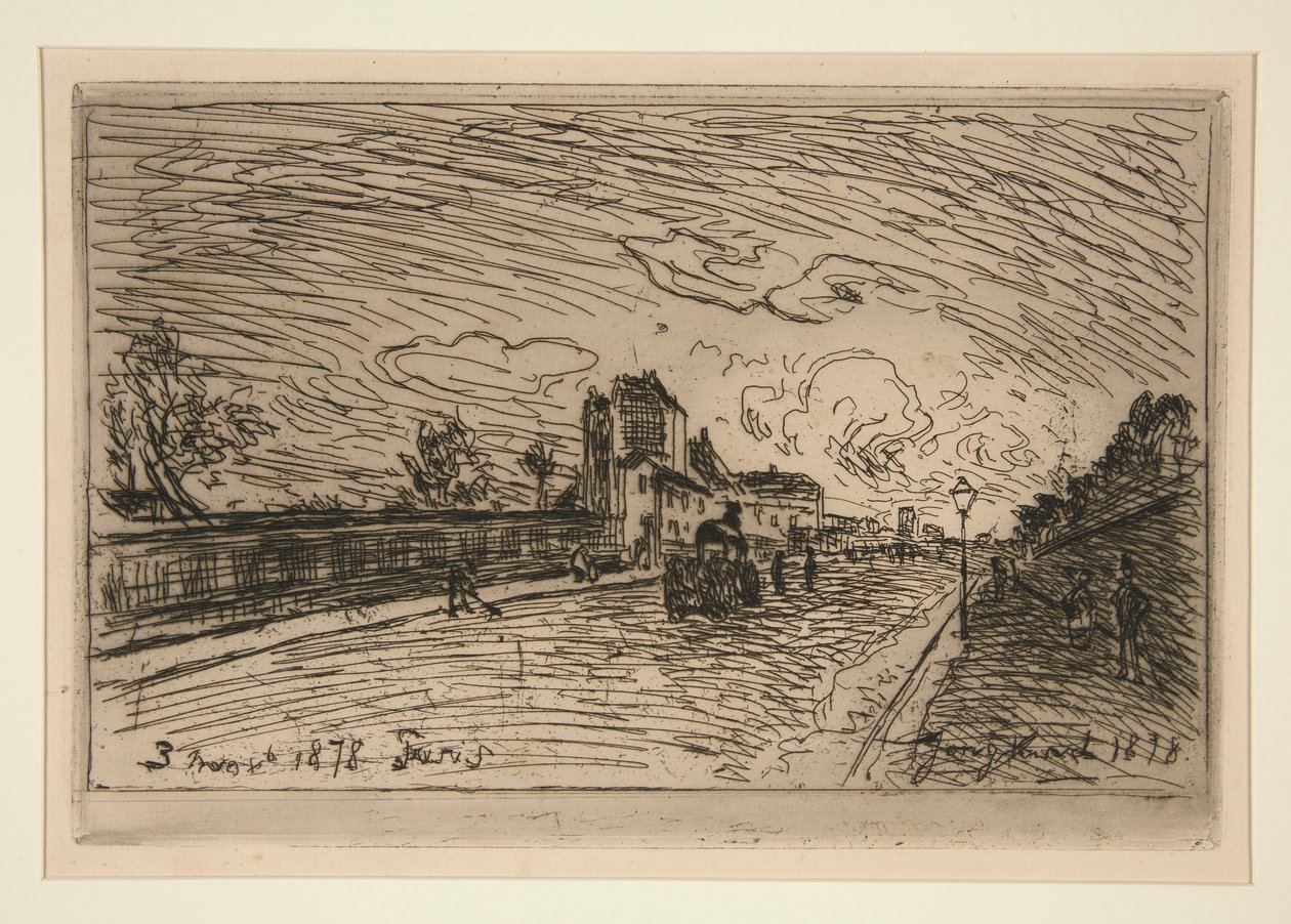 Uloskäynti Cochin Housesta (Faubourg Saint-Jacques) tekijältä Johan Barthold Jongkind