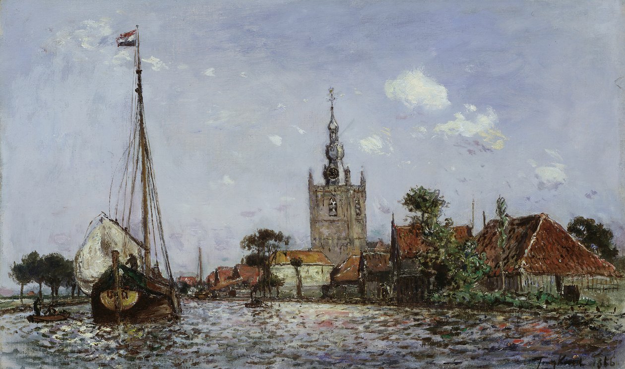 Overschin kirkko, 1866. tekijältä Johan Barthold Jongkind