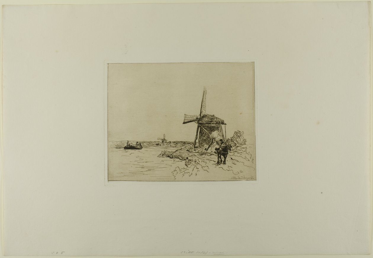 The Towpath, kuuden etsauksen kirjasta, Hollannin näkymiä. tekijältä Johan Barthold Jongkind