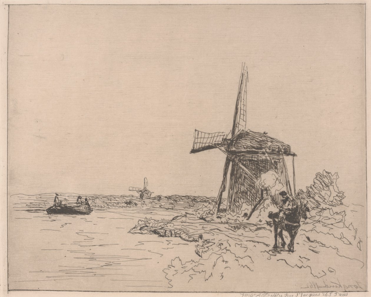 The Towpath, painaja Auguste Delâtre (s.1822) tekijältä Johan Barthold Jongkind