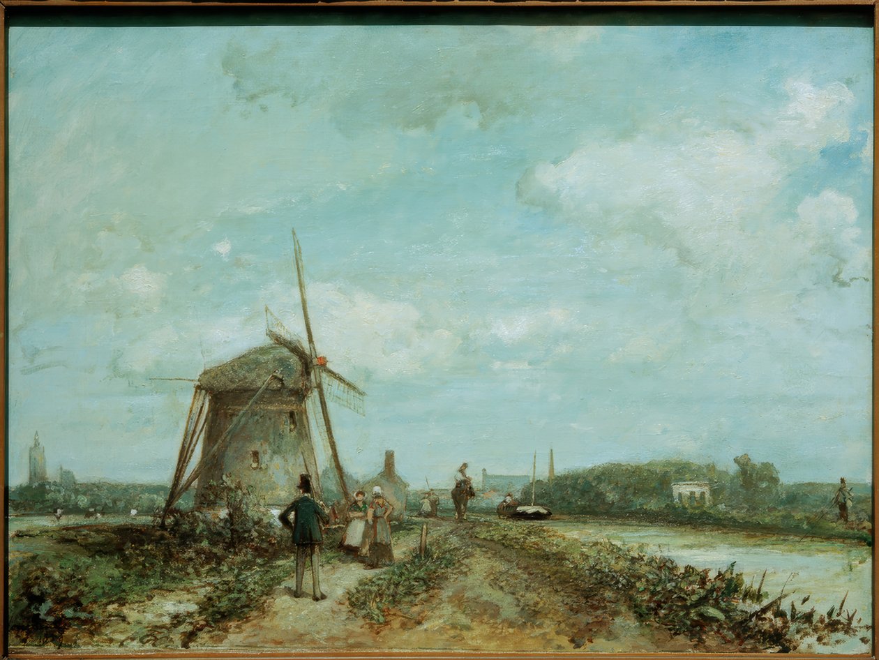 Treidelpfad bei Den Haag tekijältä Johan Barthold Jongkind