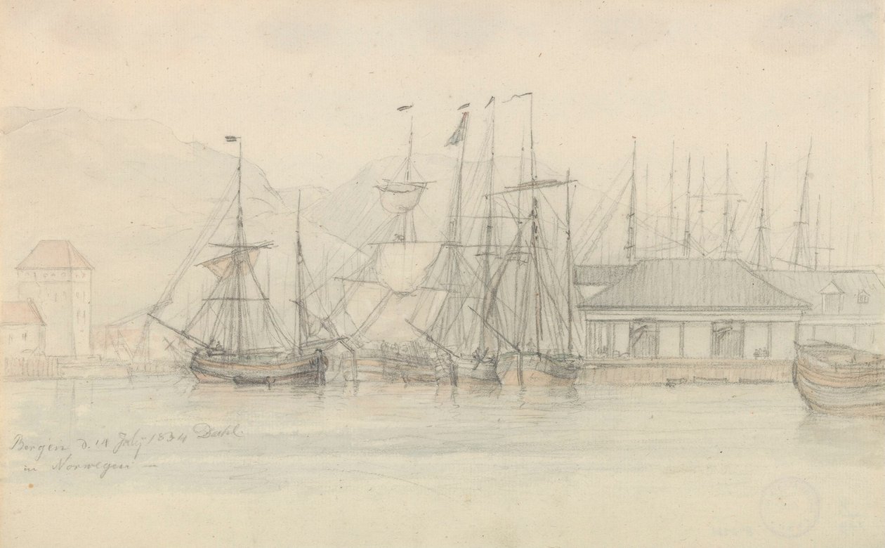 Bergenin satama tekijältä Johan Christian Dahl