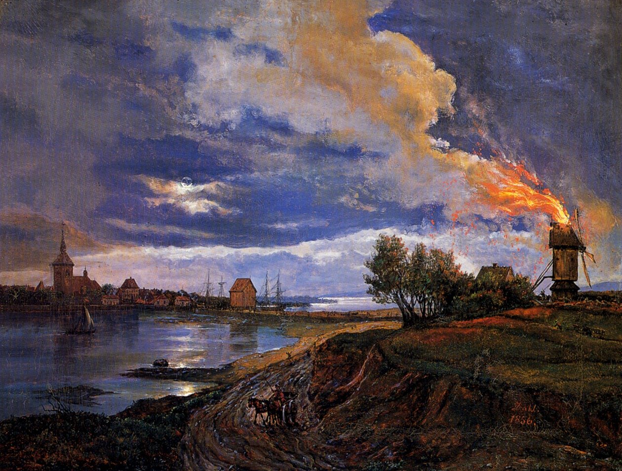 Palava tuulimylly Stegessä tekijältä Johan Christian Dahl