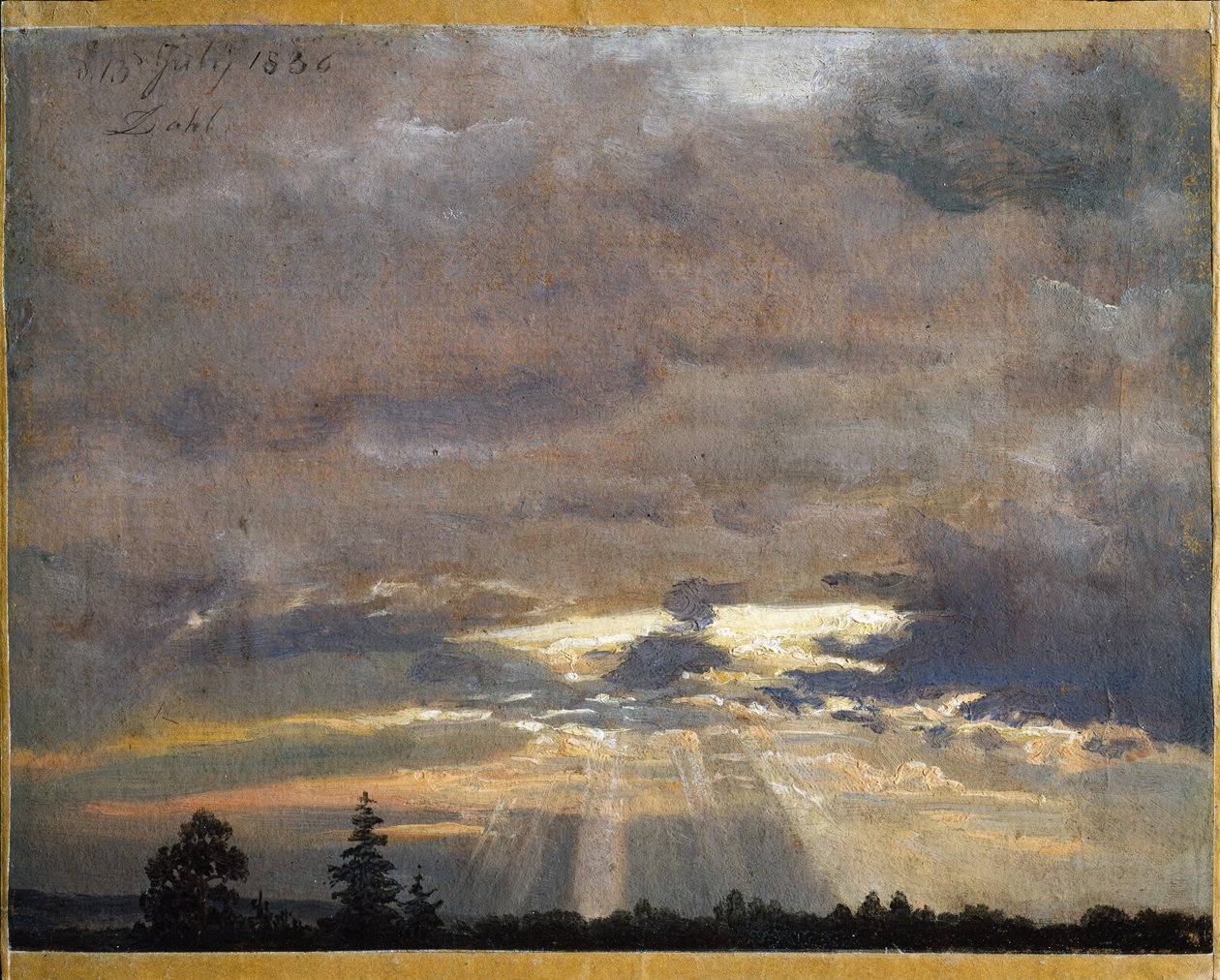 Pilvi tutkimus Auringonsäteiden kanssa tekijältä Johan Christian Dahl