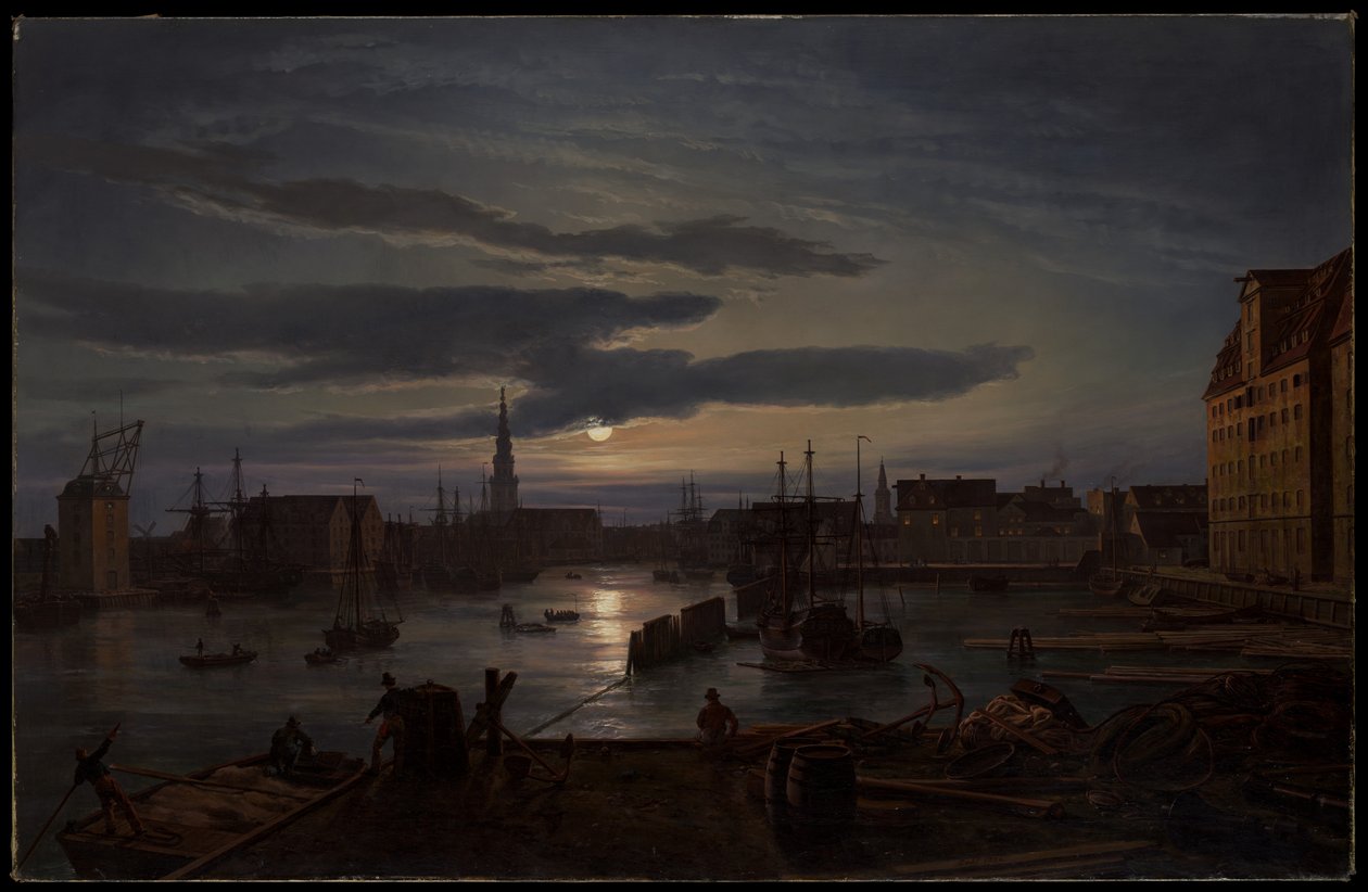 Kööpenhaminan satama kuutamossa tekijältä Johan Christian Dahl