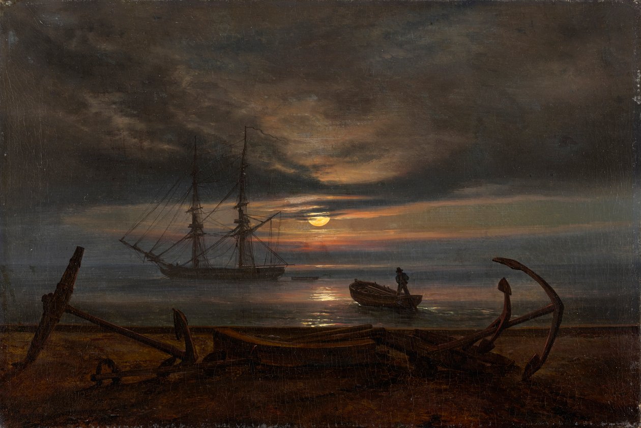 Tanskan rannikko kuutamossa tekijältä Johan Christian Dahl