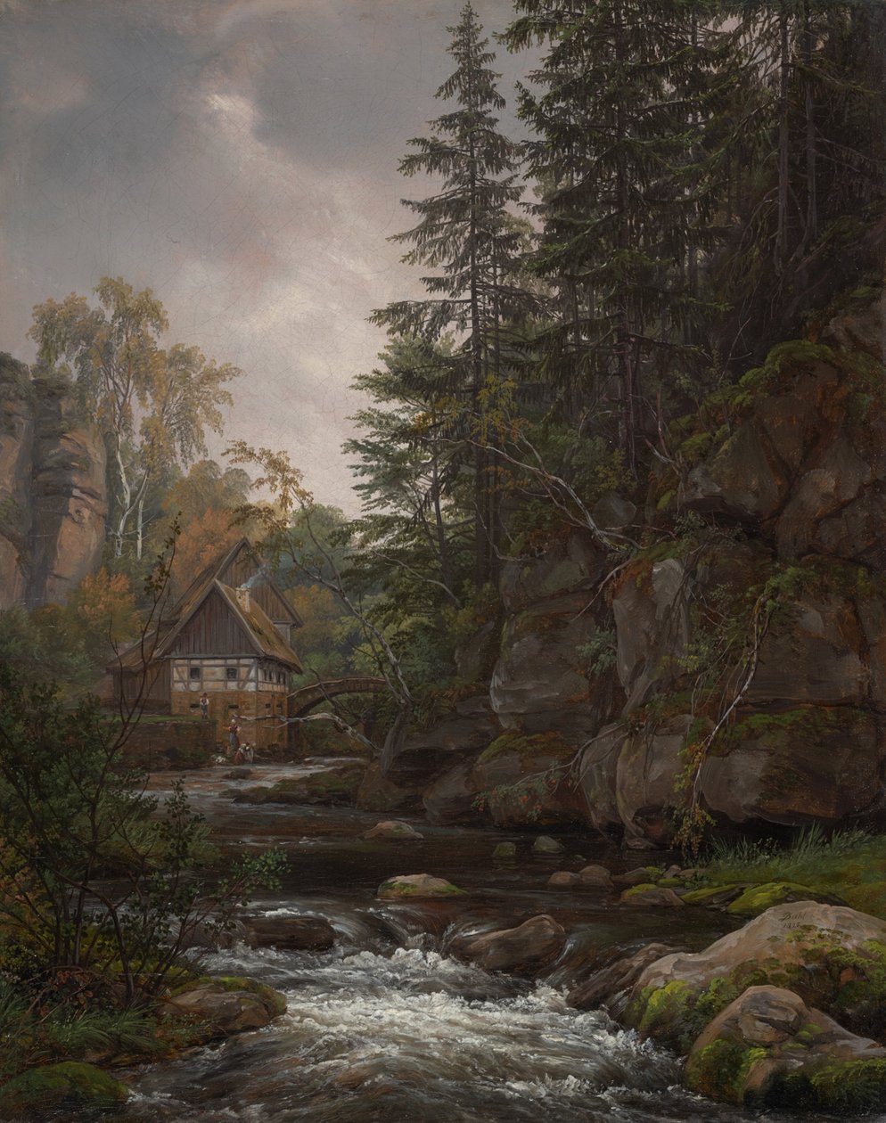 Lochmühle Liebethaler Grundissa tekijältä Johan Christian Dahl