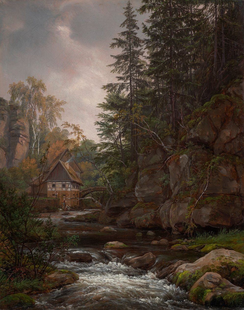 Lochmühlen mylly Liebethaler Grundissa tekijältä Johan Christian Dahl
