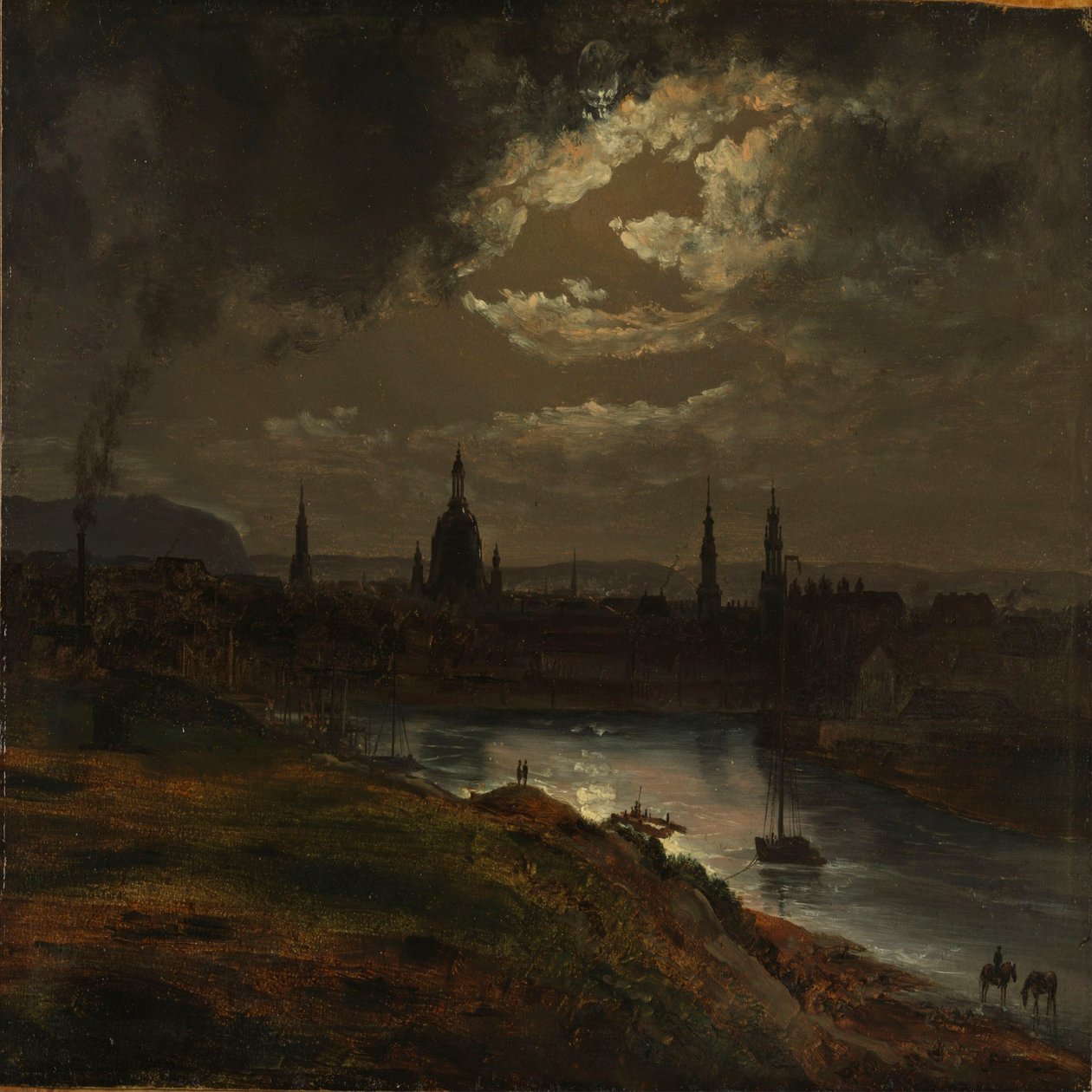 Dresden kuunvalossa tekijältä Johan Christian Dahl