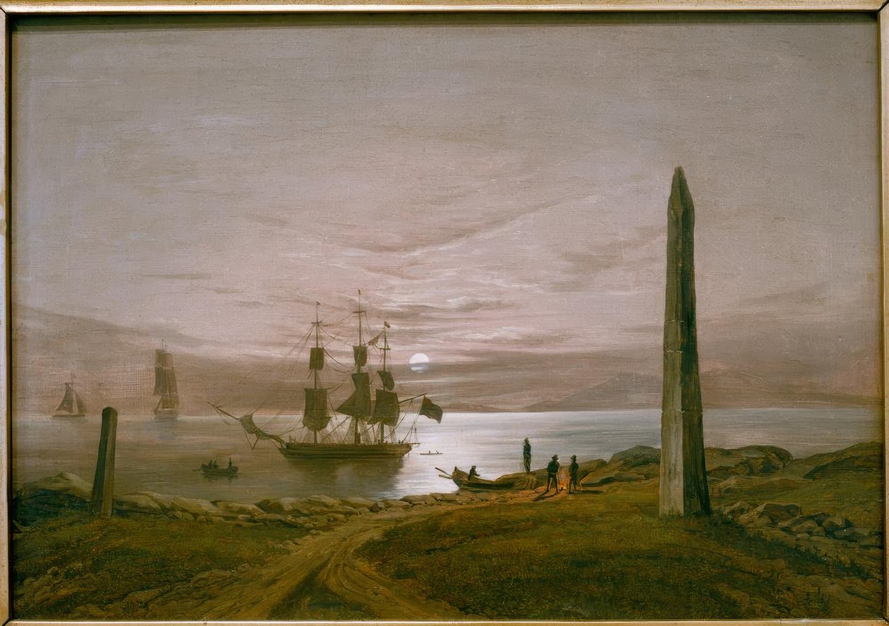 Vuonomaisema kuunvalossa tekijältä Johan Christian Dahl
