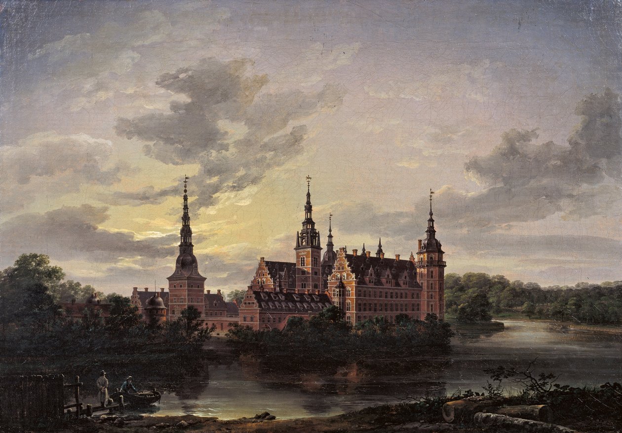 Frederiksborgin linna kuunvalossa, 1817. tekijältä Johan Christian Dahl