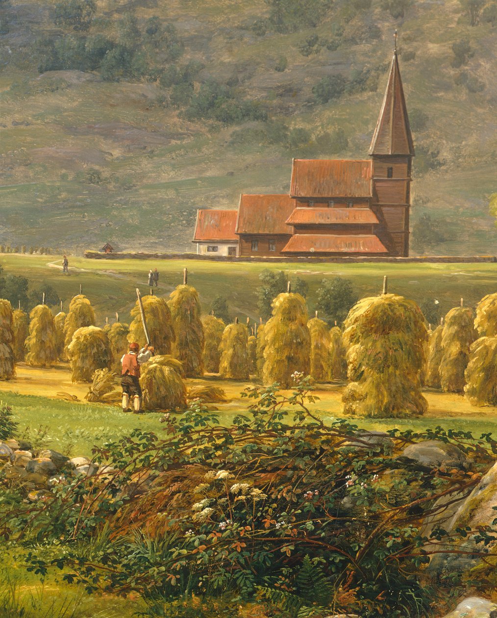 Heinän kerääminen, Johan Christian Clausen Dahl (1788-1857), Norja 1800-luku tekijältä Johan Christian Dahl