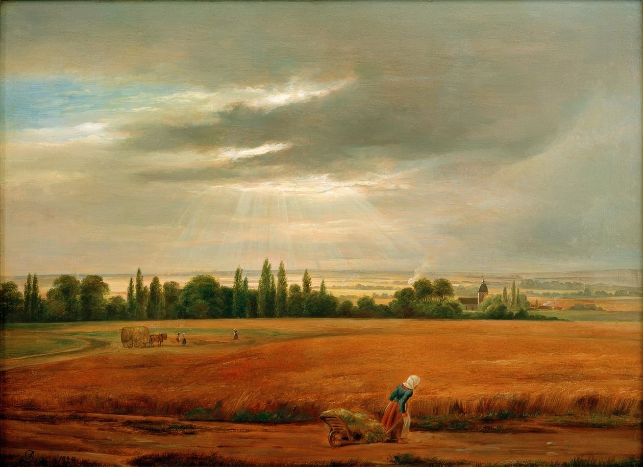 Viljapellot Dresdenin lähellä tekijältä Johan Christian Dahl