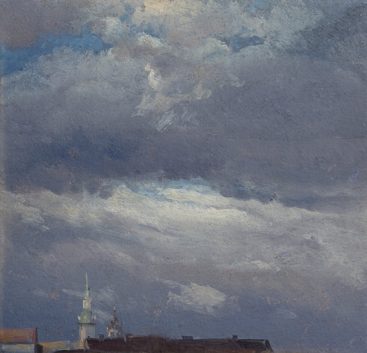 Gewitterwolken über dem Schloßturm von Dresden tekijältä Johan Christian Dahl