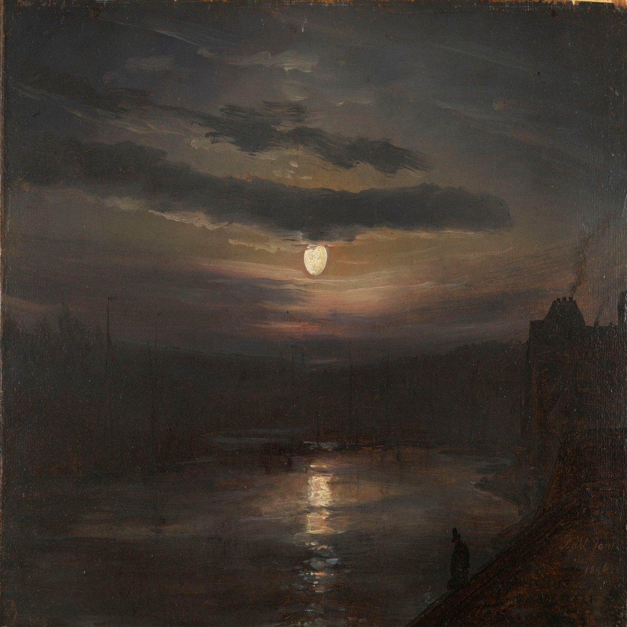 Kuunvalo Elben yli tekijältä Johan Christian Dahl