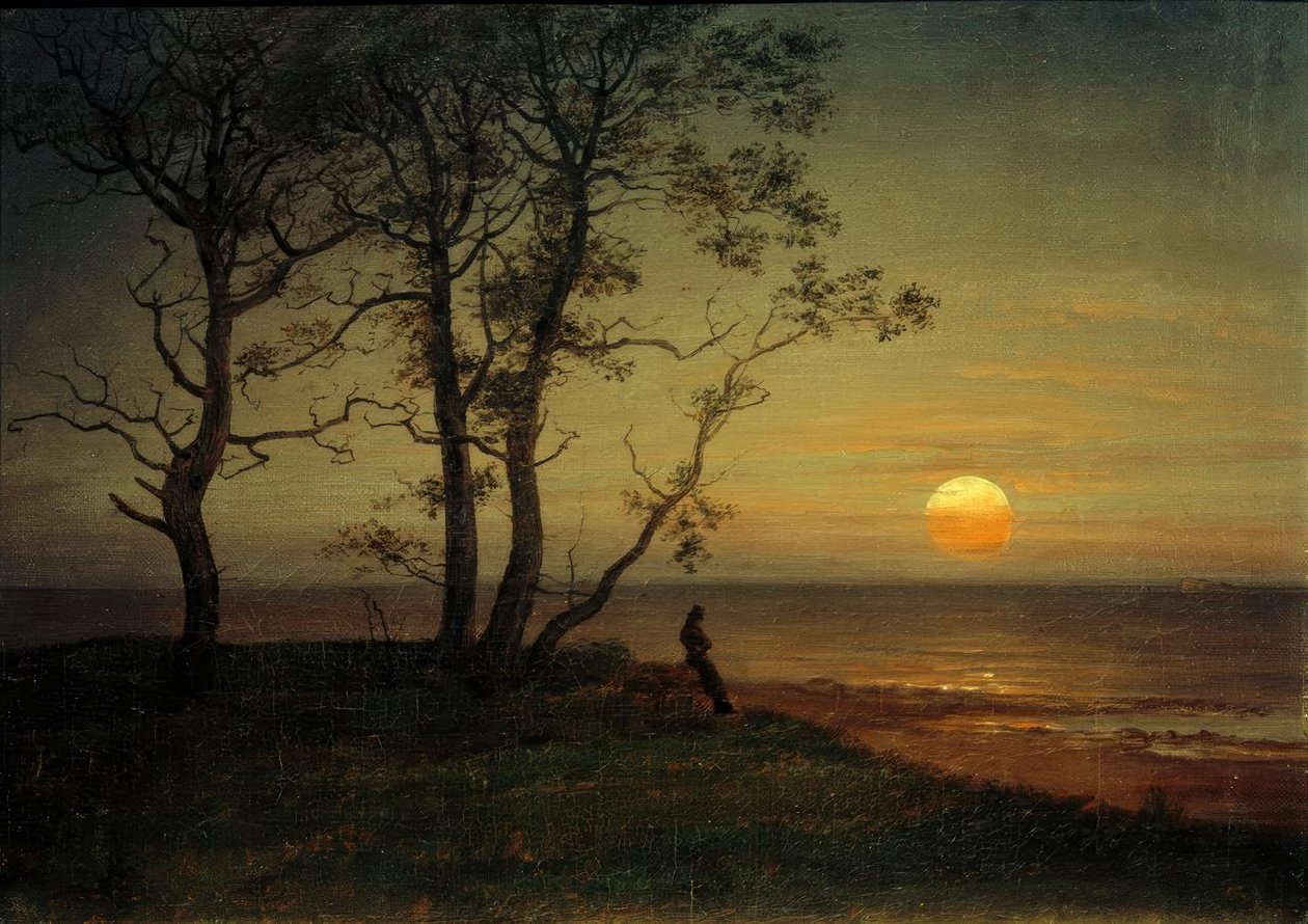 Meeresufer im Mondschein tekijältä Johan Christian Dahl
