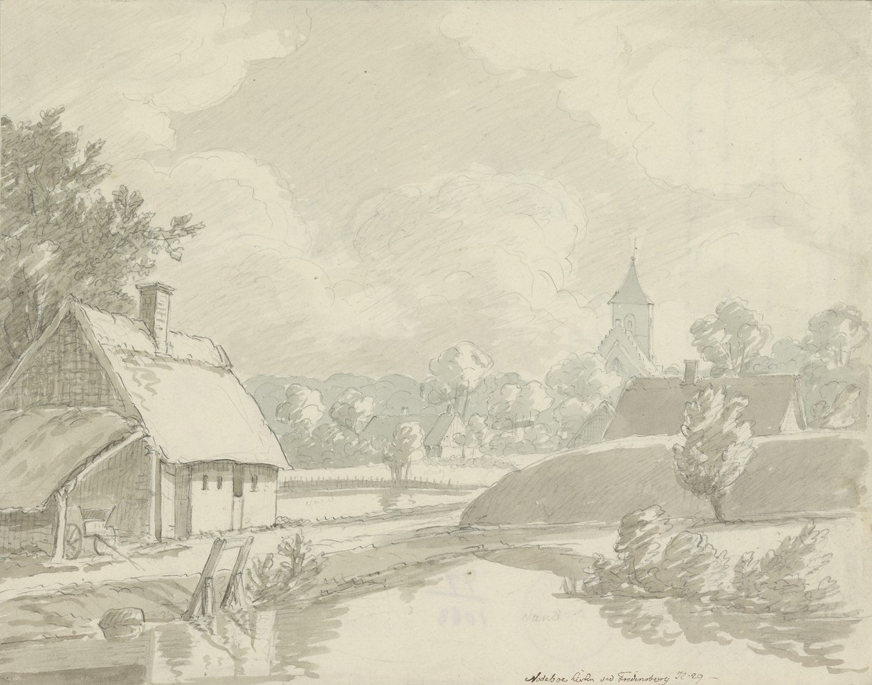 Nødebøn kirkko lähellä Fredensborgia tekijältä Johan Christian Dahl