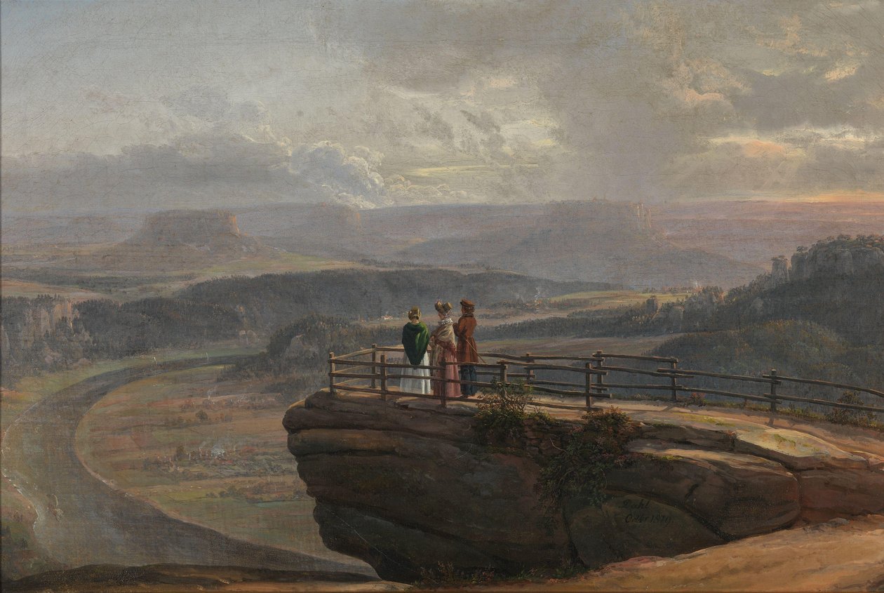 Norjalainen:  Bastei Näkymä Basteista tekijältä Johan Christian Dahl
