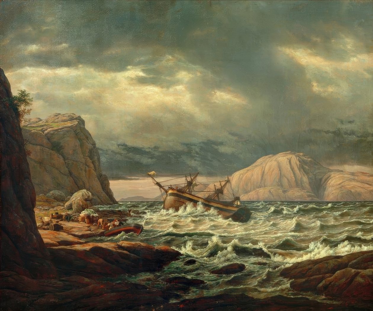 Haaksirikko Norjan rannikolla tekijältä Johan Christian Dahl