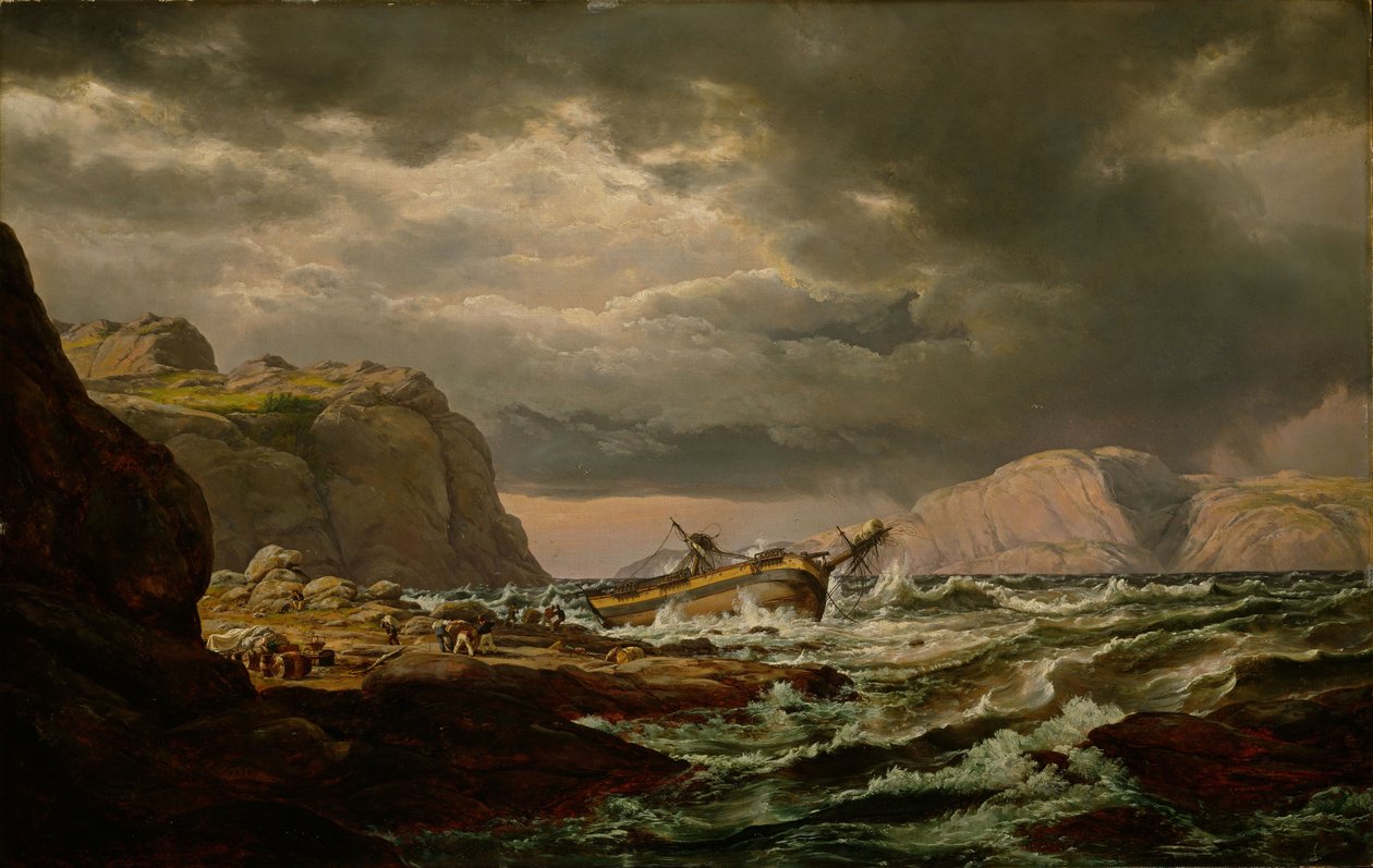 Haaksirikko Norjan rannikolla tekijältä Johan Christian Dahl