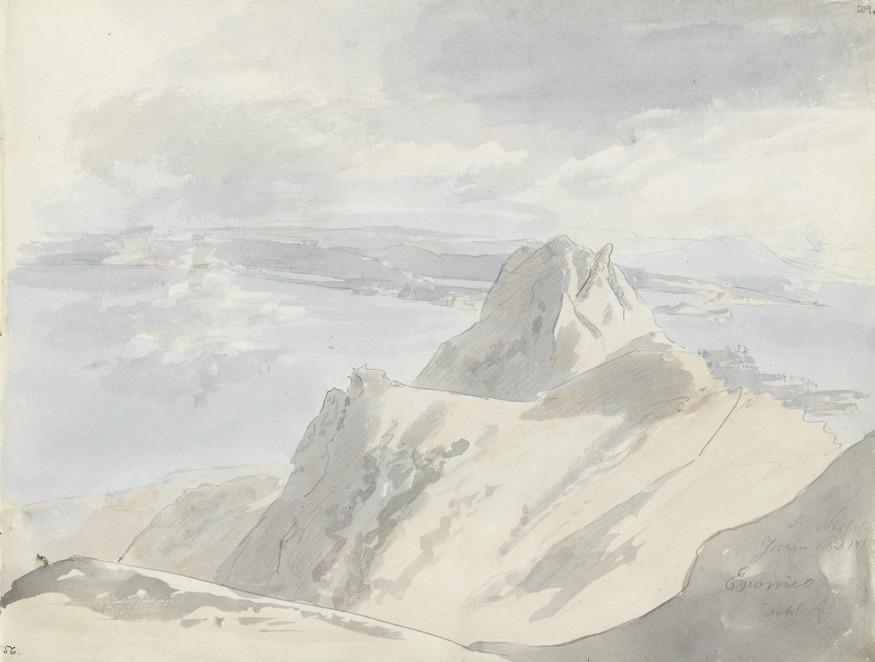 Näkymä Napolinlahdelle Monte Epomeolta, Ischia tekijältä Johan Christian Dahl