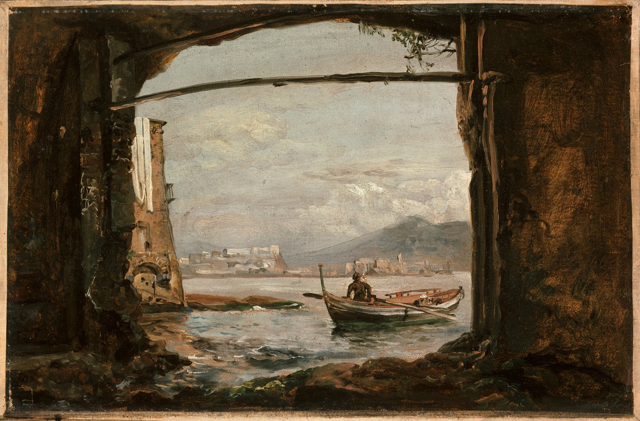 Näkymä Posillipon lähellä sijaitsevasta luolasta tekijältä Johan Christian Dahl