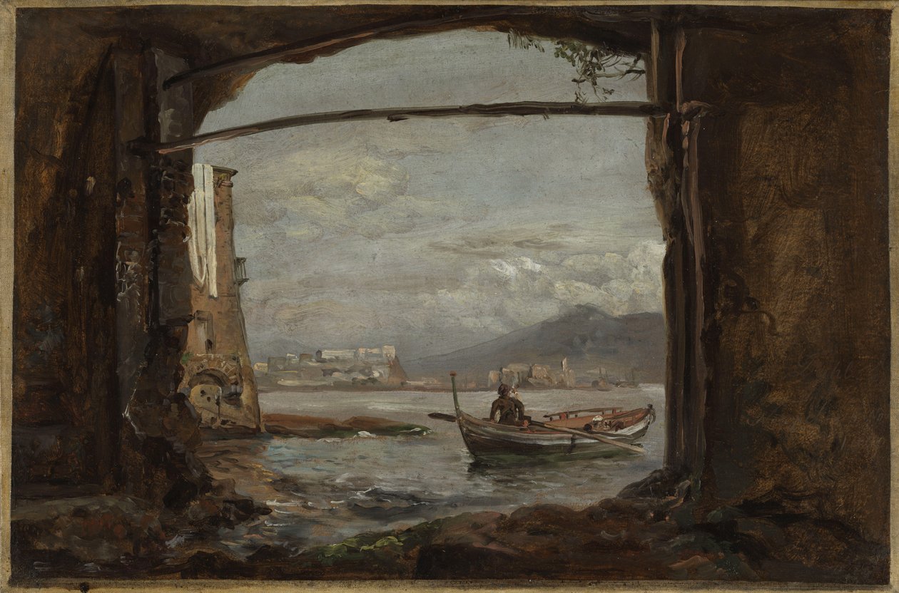 Näkymä Posillipon lähellä sijaitsevasta luolasta tekijältä Johan Christian Dahl